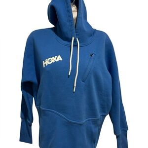 HOKA Women's Blue Hoodie Sweatshirt 1770316 "The Rundown" Oversized Small